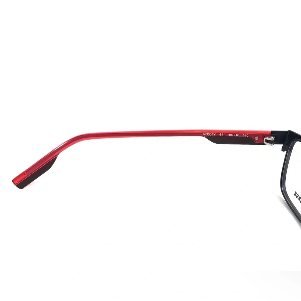 Converse Kids Eyeglasses Frames CV3004Y 411 Matte Black Red Full Rim 49-16-140